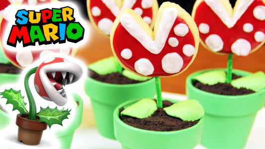 Super Mario piranha cookie pops